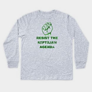 Resist The Reptilian Agenda Kids Long Sleeve T-Shirt